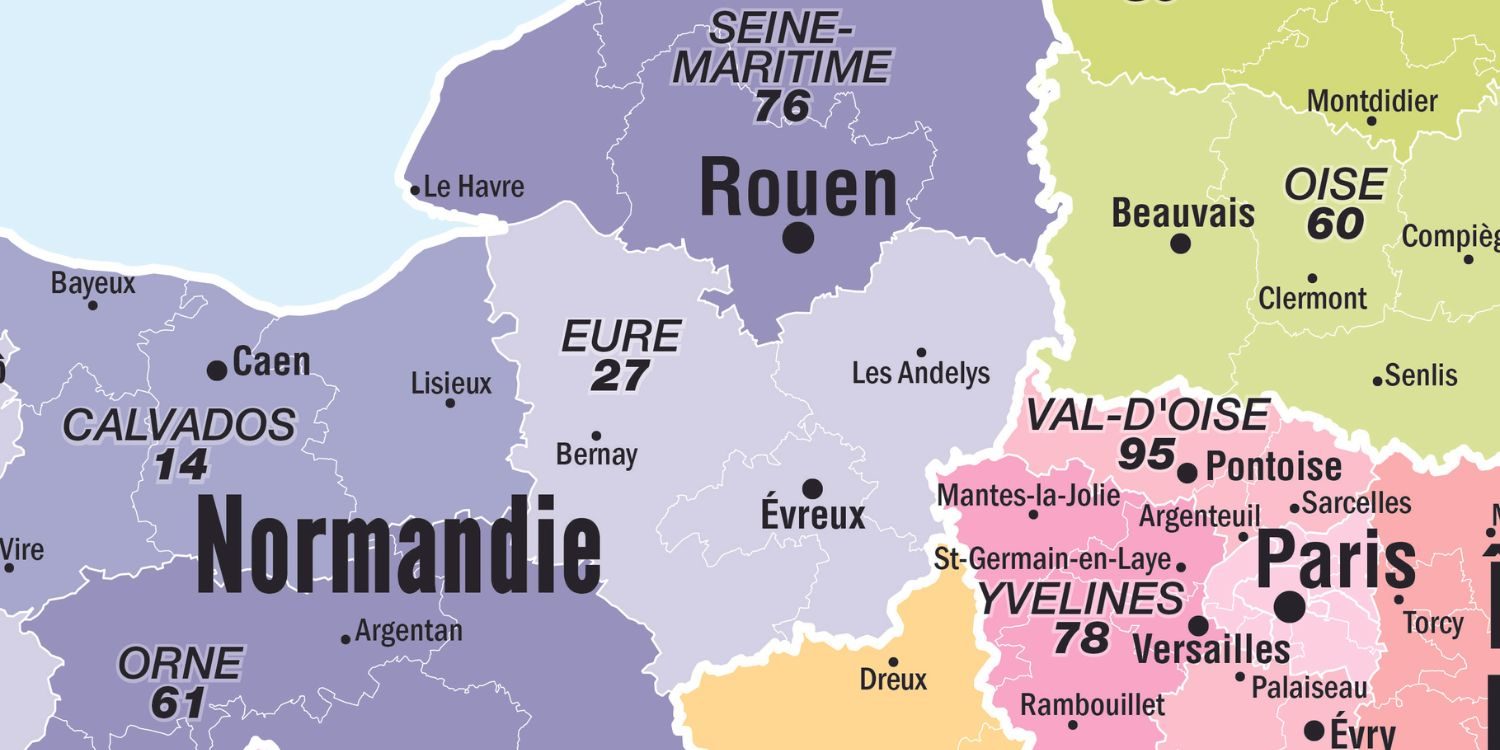 Carte de France administrative fluorine