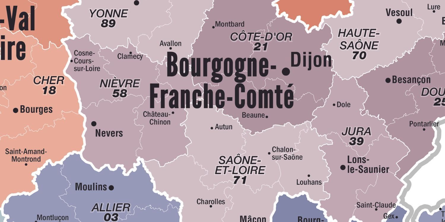 Carte de France administrative aventurine