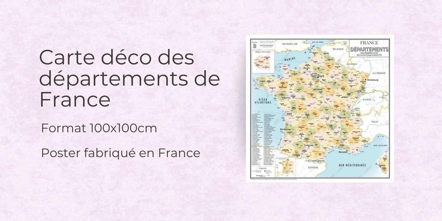 Carte de France administrative d&eacute;partements