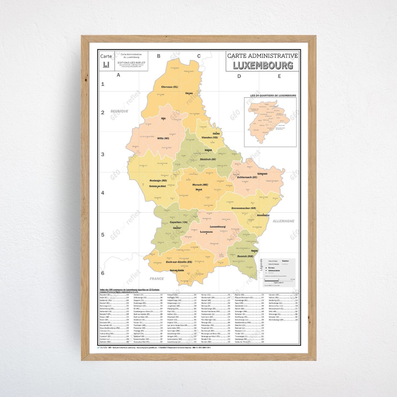 Carte administrative du Luxembourg