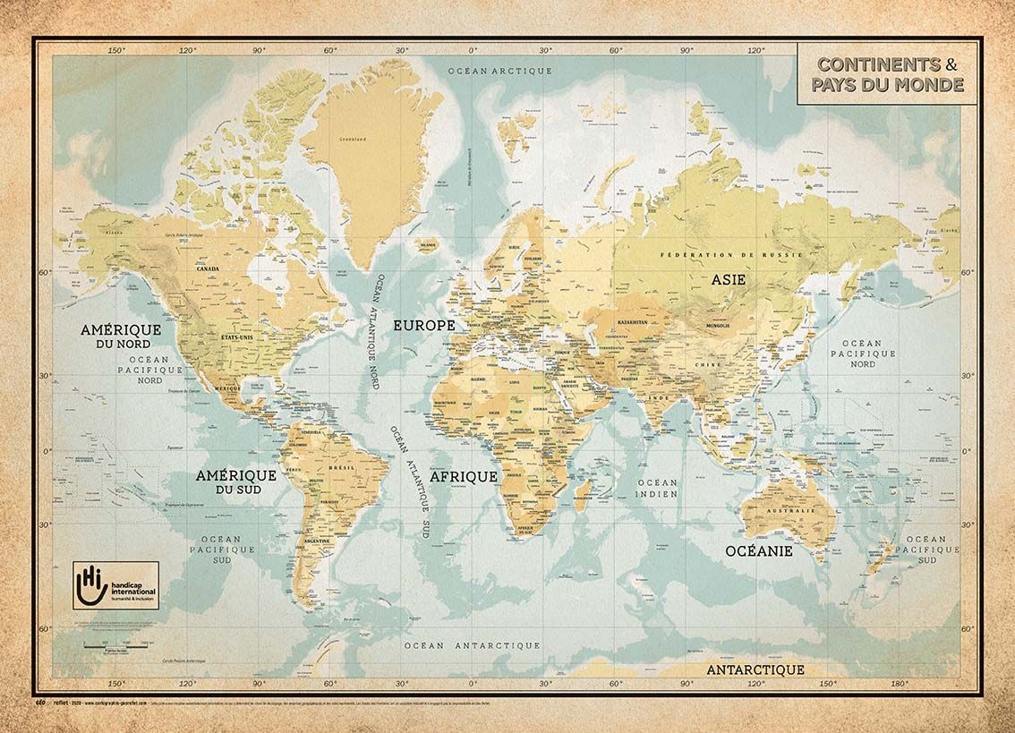 Handicap international carte vintage
